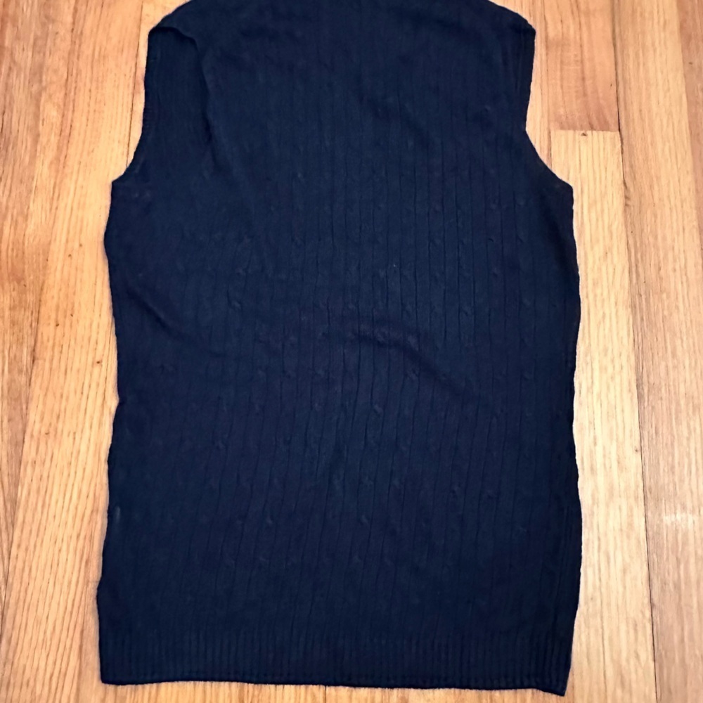 J Crew women’s 100% Linen Blue  Cable Knit Vest Size M(k11)